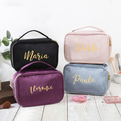 Personalisierter 1 Name Flanell tragbar Schminktasche