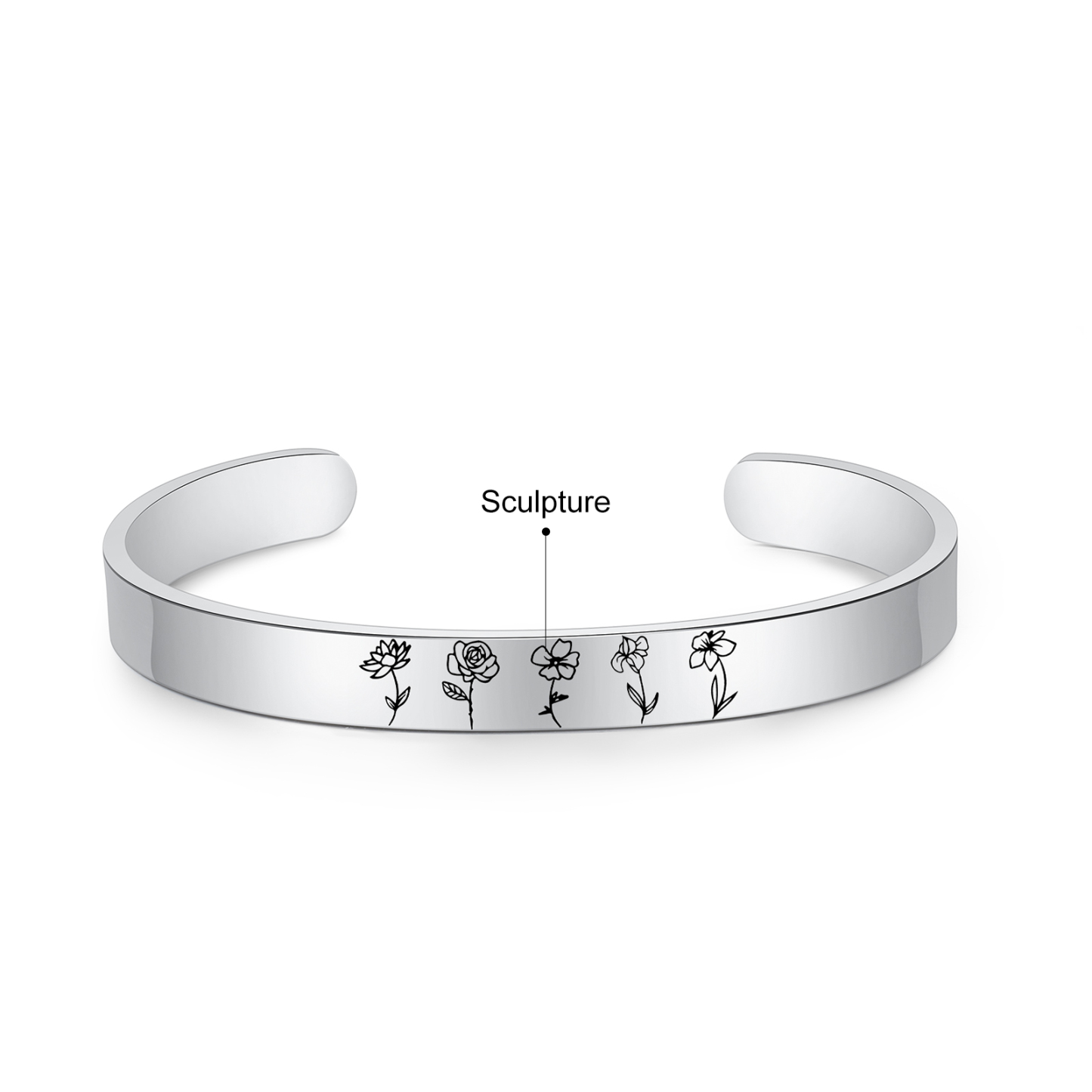 Wildblume Familie Armband 5 Blumen Personalisierte Garten Armband