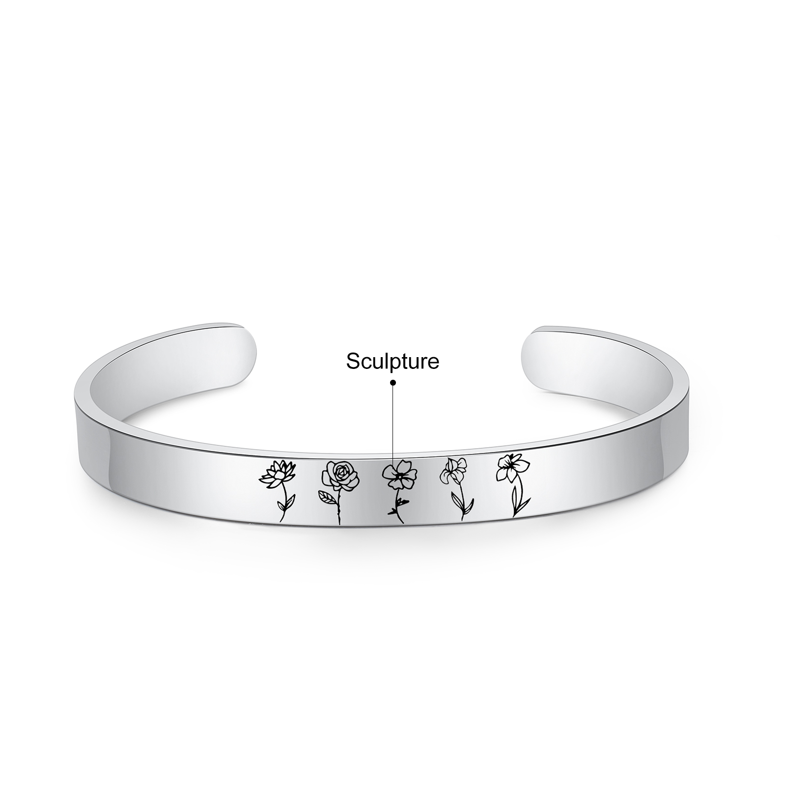 Wildblume Familie Armband 5 Blumen Personalisierte Garten Armband