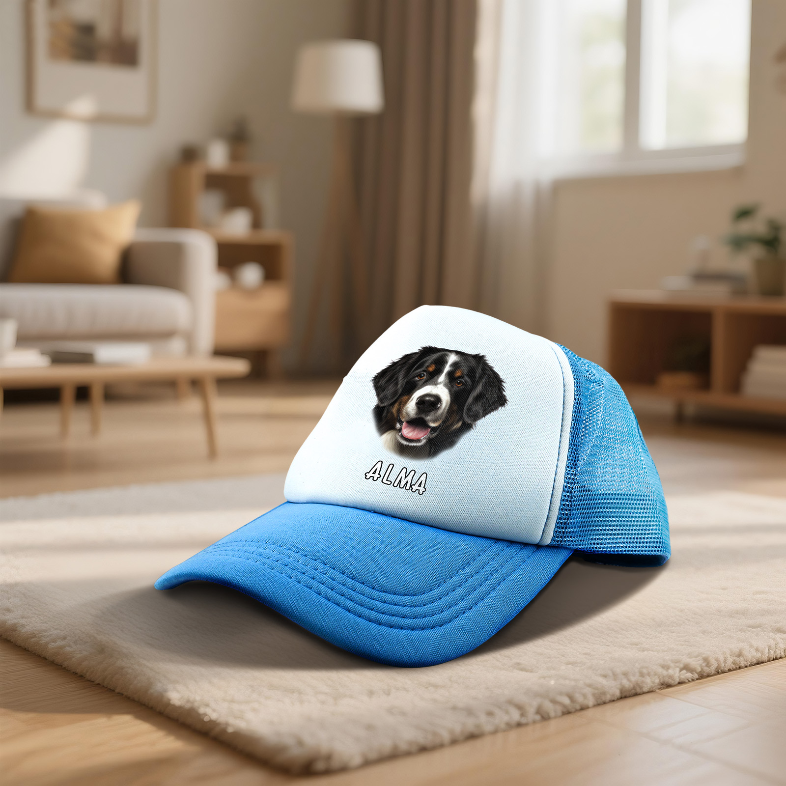 Personalisierte Mesh-Trucker-Cap mit Foto & Namen – Geschenk für Hundebesitzer und Tierliebhaber
