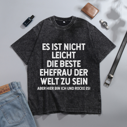 Personalisierte Paar Schwarz T-Shirts – Ehefrau- und Ehemann Designs in zwei Varianten