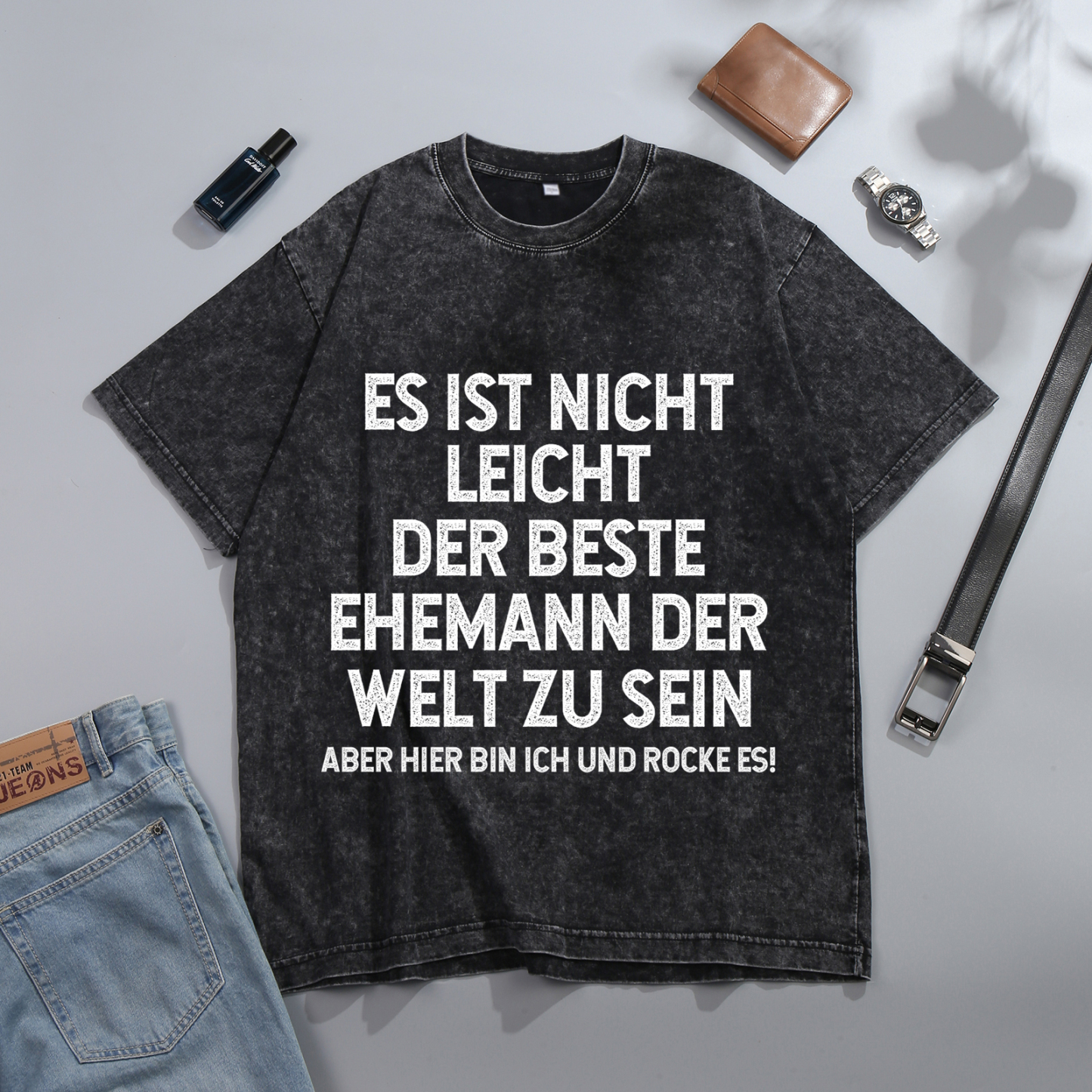 Personalisierte Paar Schwarz T-Shirts – Ehefrau- und Ehemann Designs in zwei Varianten