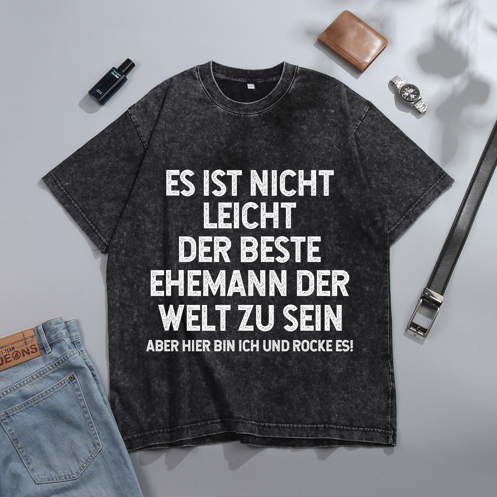 Personalisierte Paar Schwarz T-Shirts – Ehefrau- und Ehemann Designs in zwei Varianten