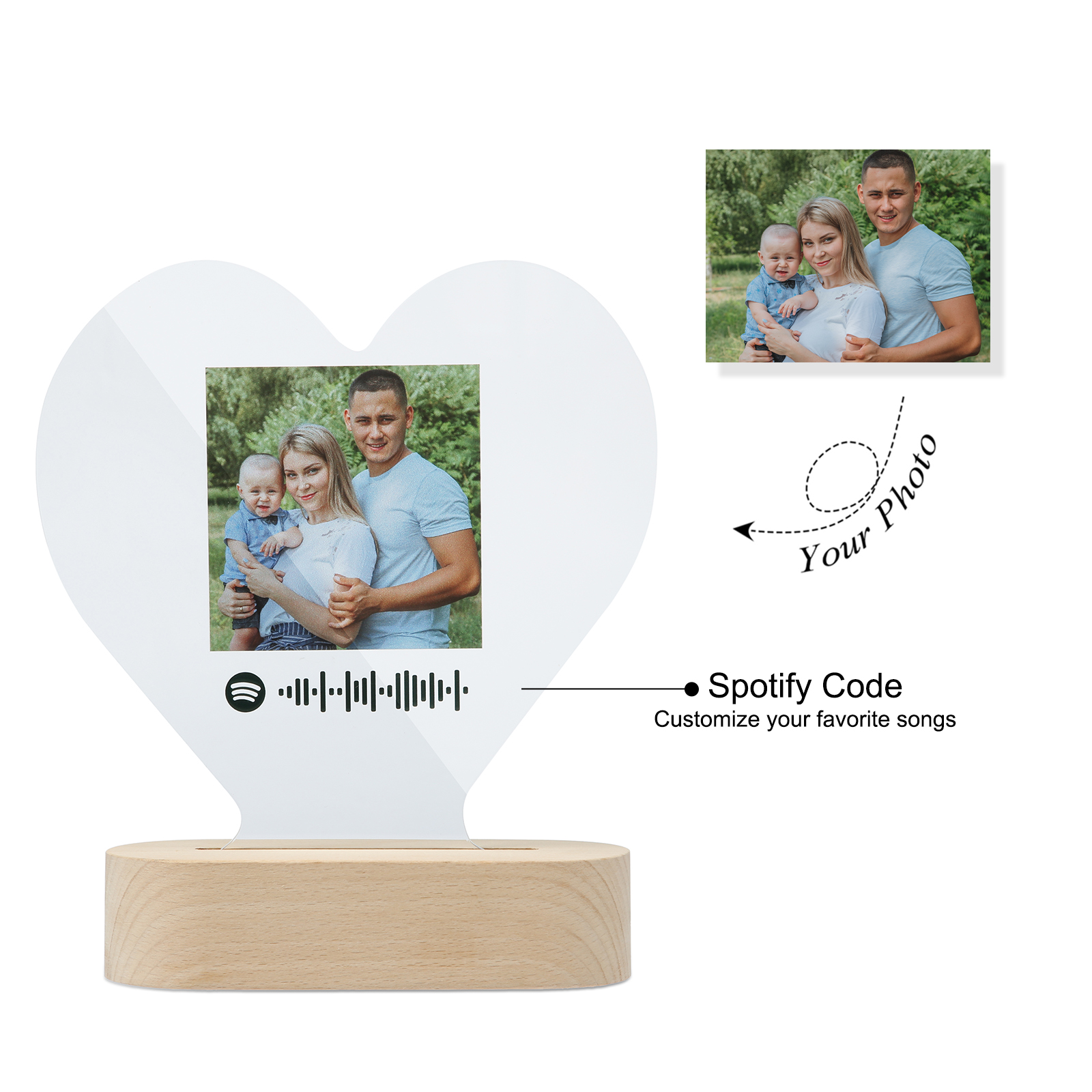 Scannbare Benutzerdefinierter Spotify Code Lampe Acryl Musik Tafel Nachtlicht Geschenke für Familie
