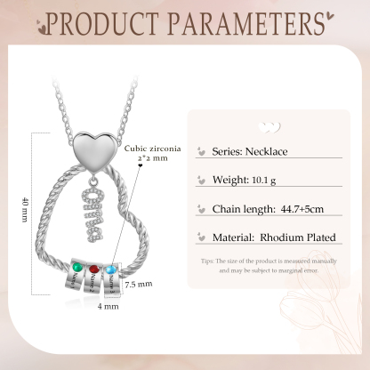 Personalisierte 3 Namen Herz Halskette mit 3 Geburtssteinen - Du machst meine Well bunter. Oma Schön, dass es Dich gibt - Geschenk mit Nachrichtenkarte
