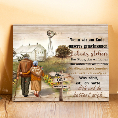 Holzbild-Personalisiertes 2 Namen & Datum-Was zählt, ist, ich hatte dich und du hattest mich-Holzdekoration