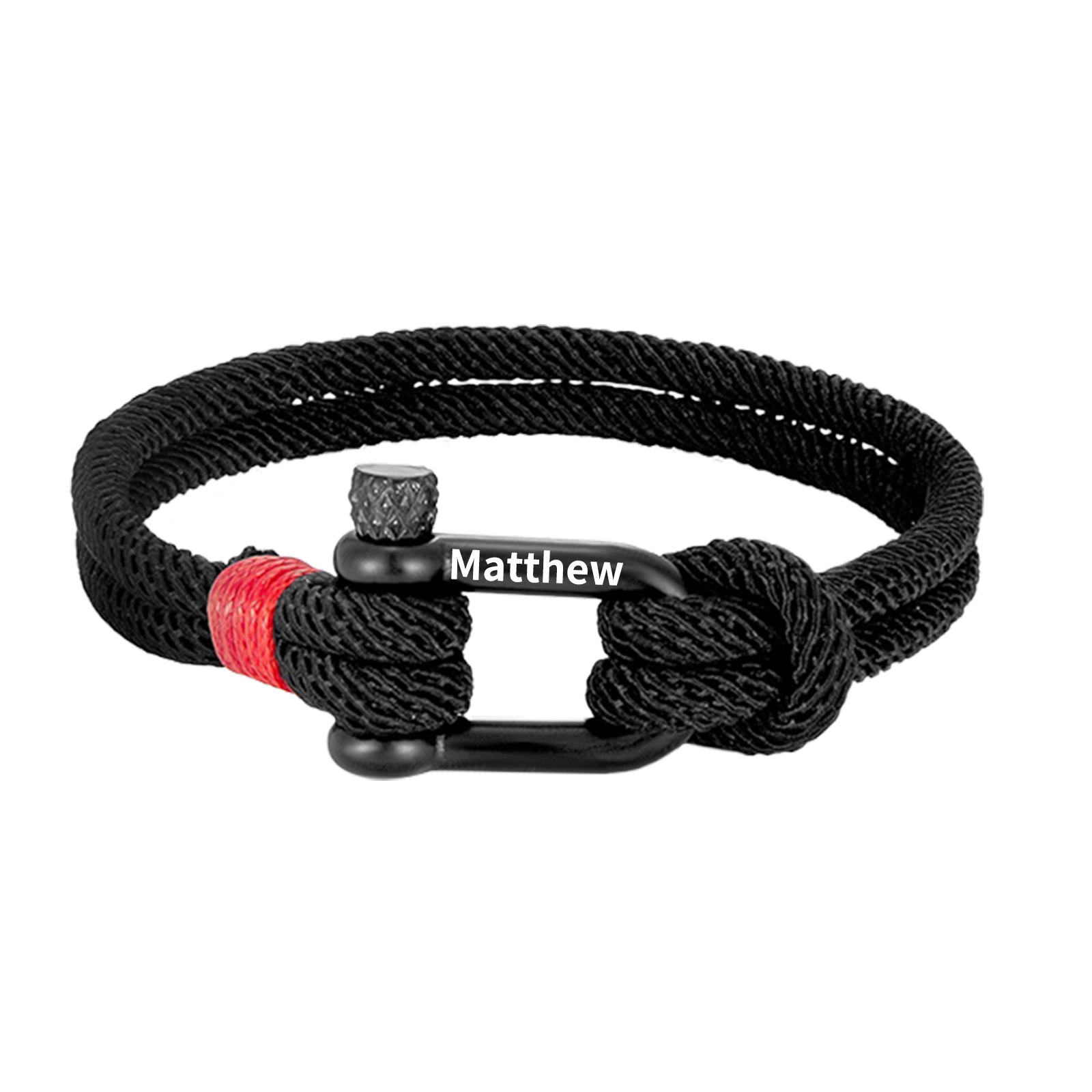 Herren Personalisierter 1 Name Edelstahl Hufeisenschnalle Handseil Armband-An meinen Sohn Glaube an dich selbst-Geschenk mit Nachrichtenkarte