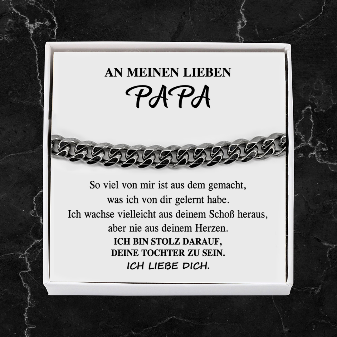 Herren Kubanisches Armband- An Meinen Lieben Papa-Geschenk mit Nachrichtenkarte