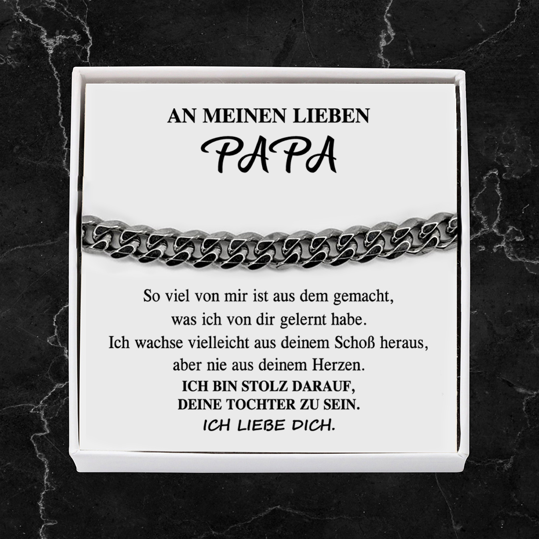 Herren Kubanisches Armband- An Meinen Lieben Papa-Geschenk mit Nachrichtenkarte