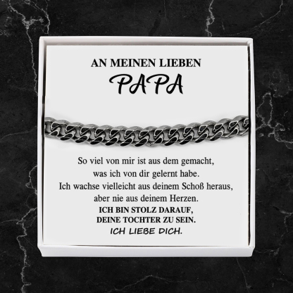 Herren Kubanisches Armband- An Meinen Lieben Papa-Geschenk mit Nachrichtenkarte