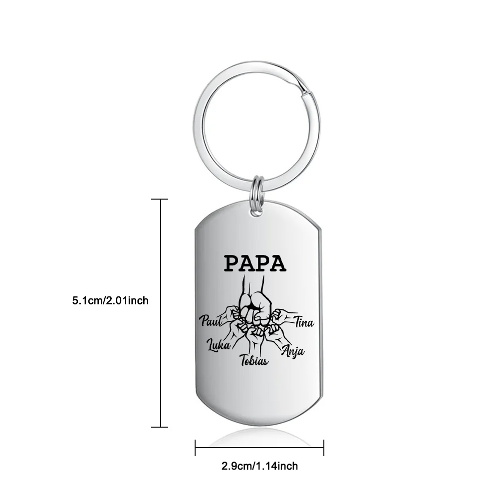 Personalisierbarer 5 Namen Papa/Opa Faust Schlüsselanhänger-Lieber Papa/Opa du hast ja bereits uns-Geschenk für Vater Vatertag