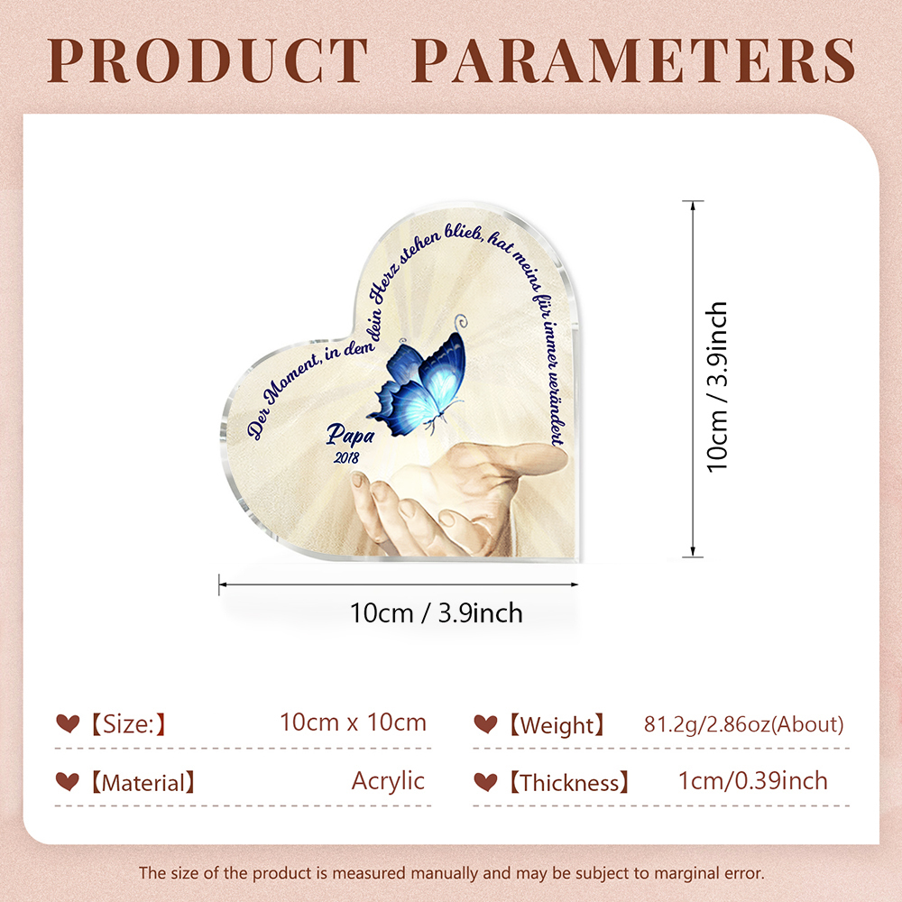 Personalisierte 1 Name & Jahr Blau Schmetterling Acryl-Deko-Trauer Schreibtischdekoration