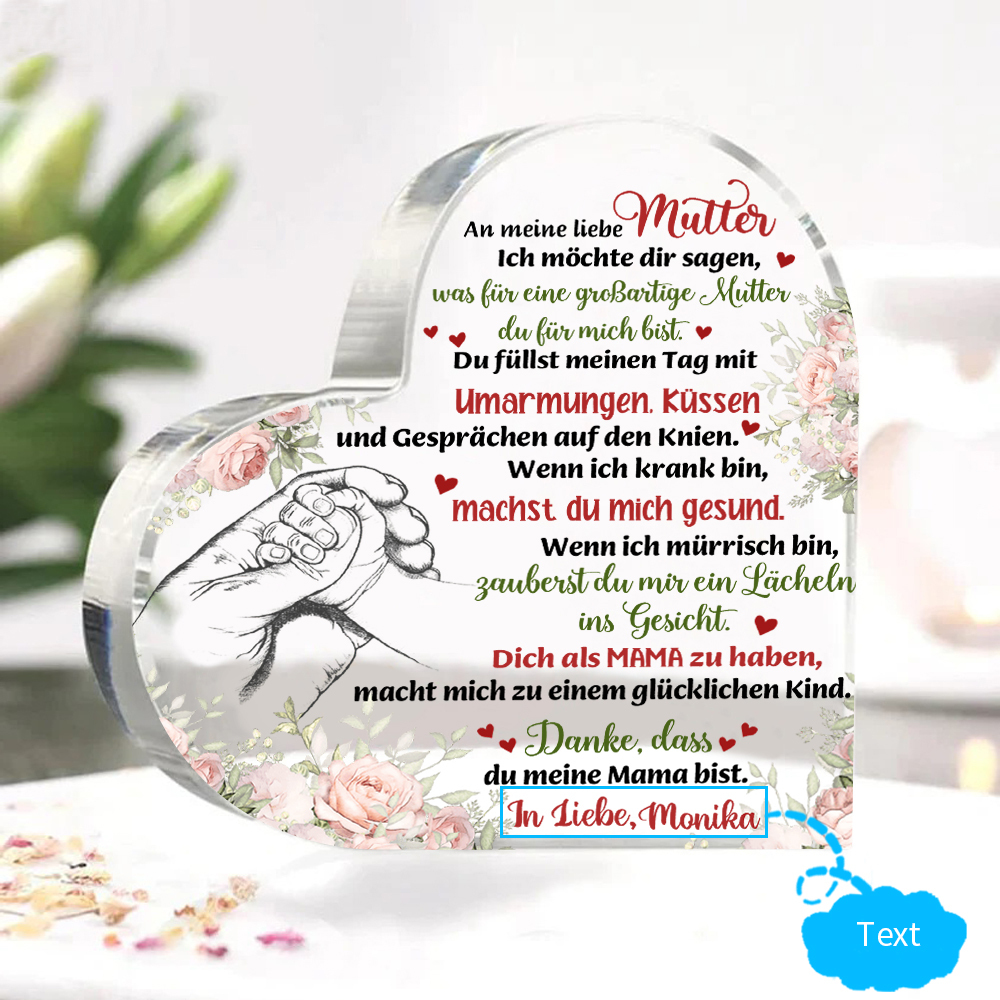 Herz Acryl-Deko-Danke, dass du meine Mama bist-Schreibtischdekoration für Mutter