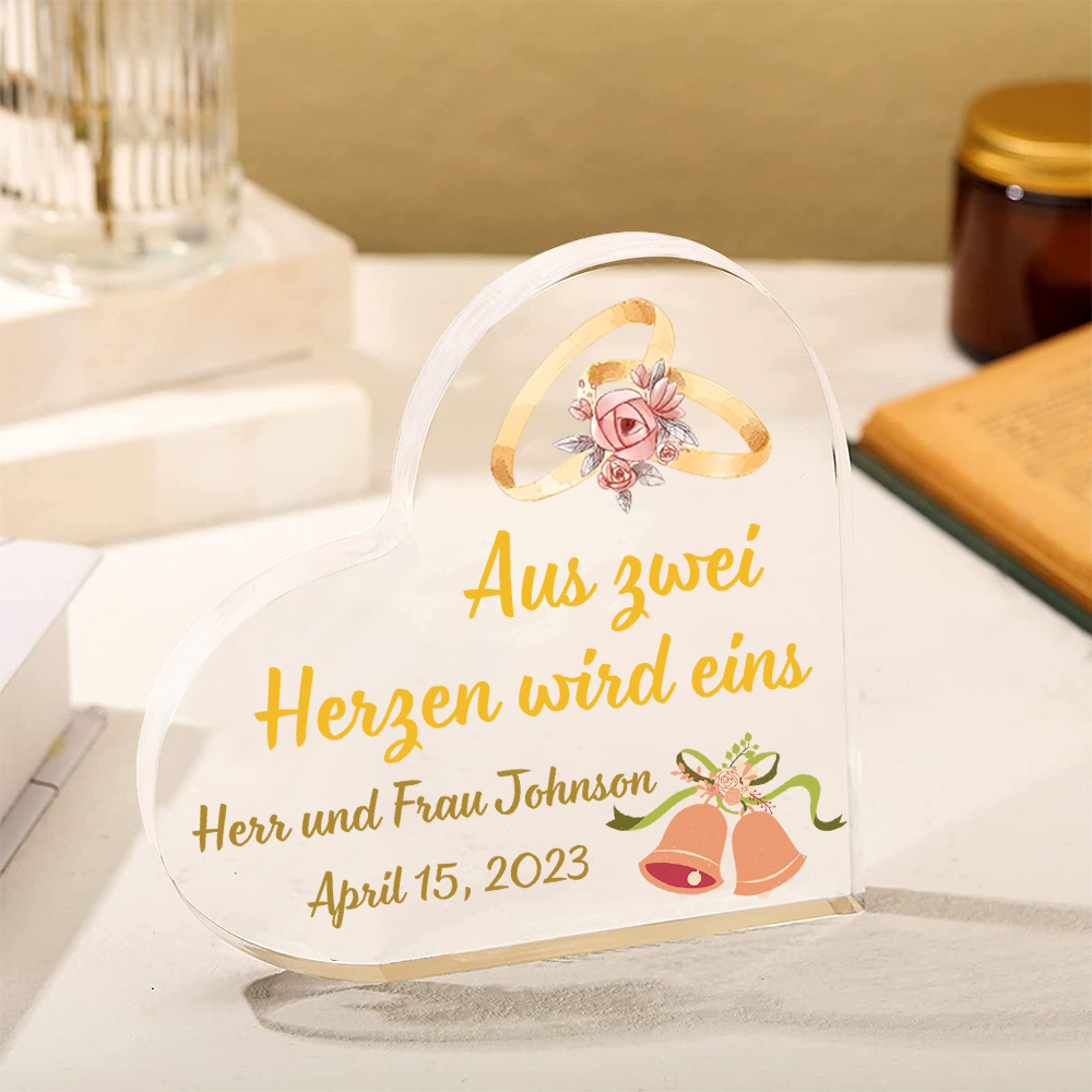 Personalisierte 2 Texte Acryl-Deko Schreibtischdekoration Hochzeit Geschenk für Paar