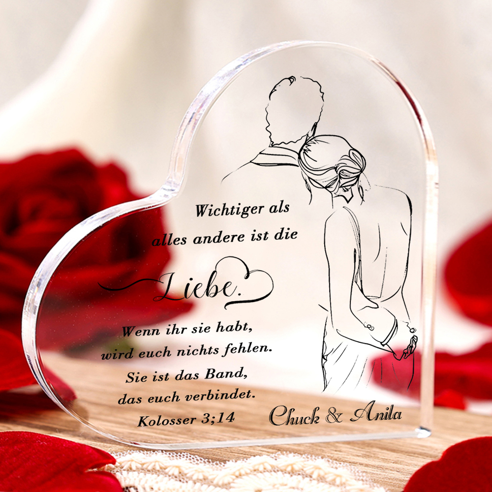 Personalisierte 2 Namen Acryl-Wichtiger als alles andere ist die Liebe Hochzeitstag Geschenk für Liebespaar Paar Geschenke zur Hochzeit