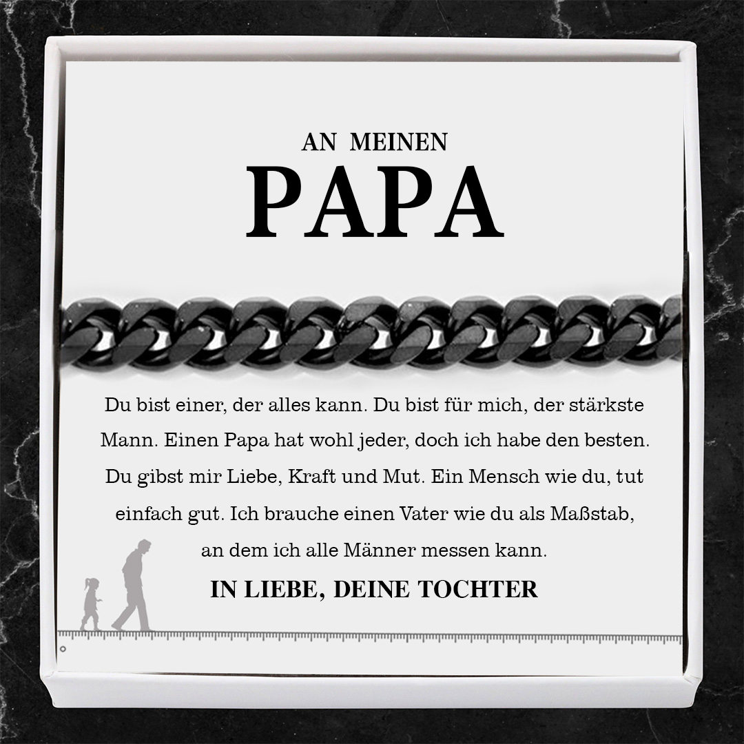 Herren Kubanisches Armband- An Meinen Papa"Einen Papa hat wohl jeder, doch ich habe den besten."-Geschenk mit Nachrichtenkarte
