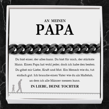 Herren Kubanisches Armband- An Meinen Papa"Einen Papa hat wohl jeder, doch ich habe den besten."-Geschenk mit Nachrichtenkarte