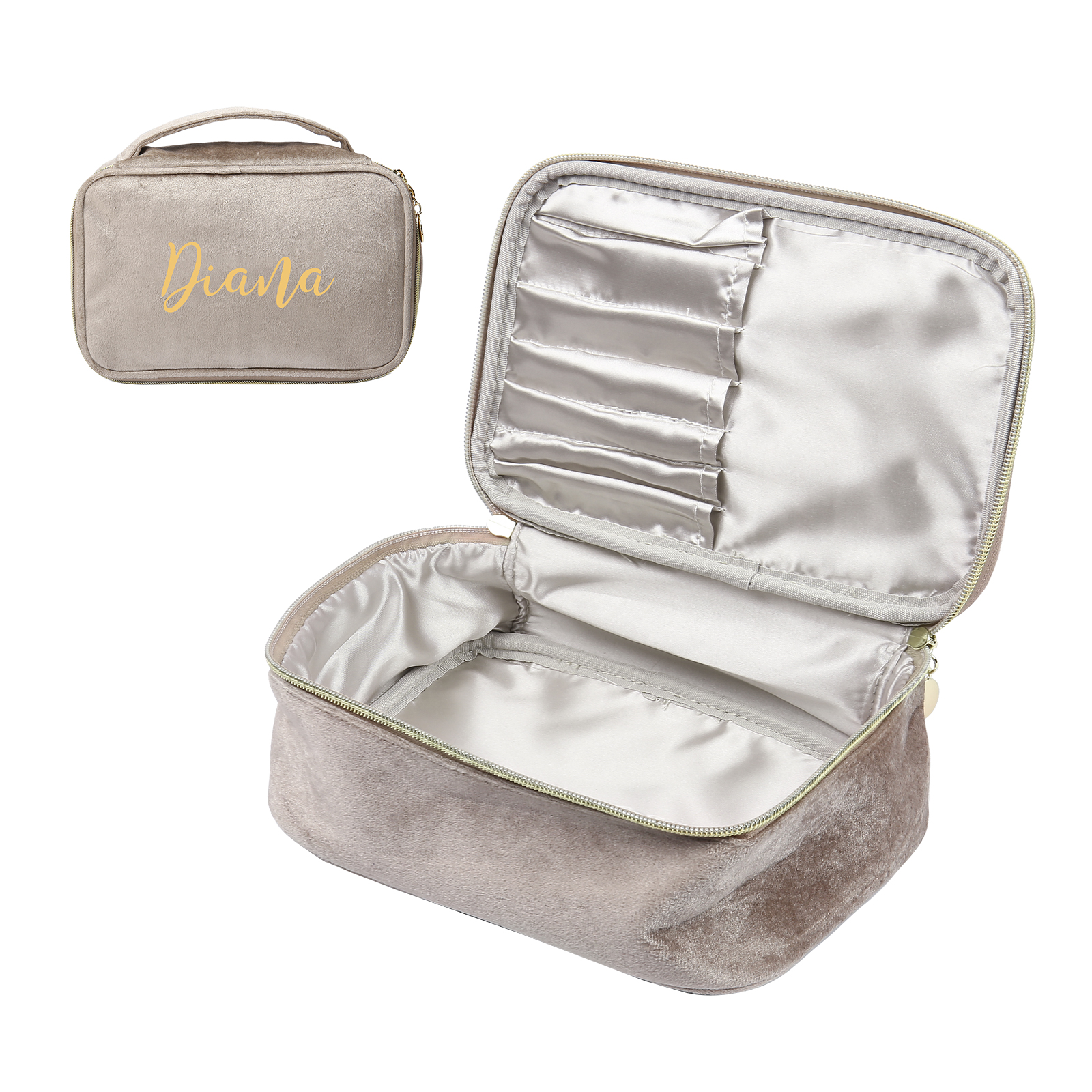 Personalisierter 1 Name Flanell tragbar Schminktasche