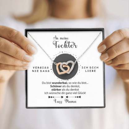 S925 Sterling Silber Halskette - An meine Tochter von Mama - Geschenk mit Nachrichtenkarte