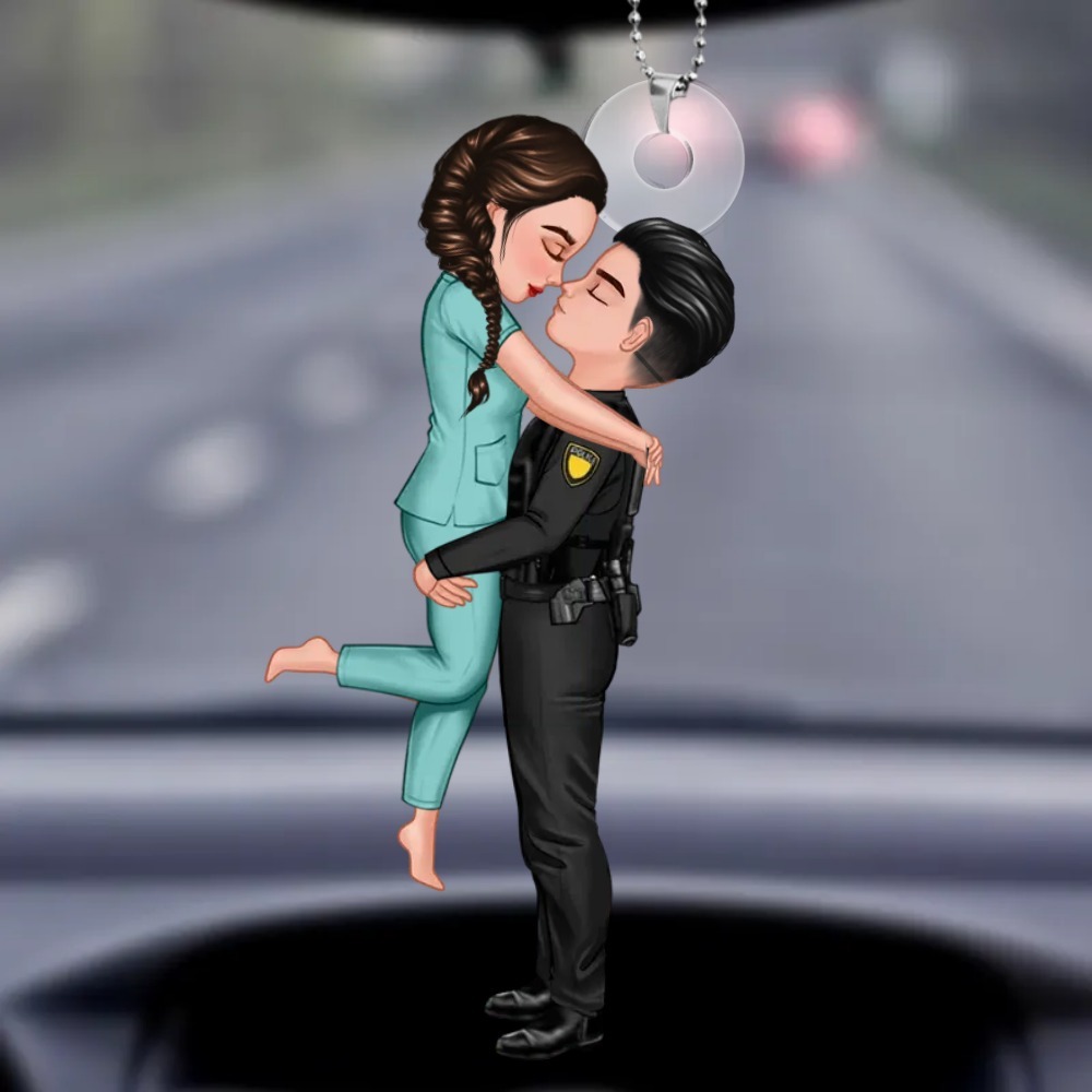 Personalisiertes Acryl Ornament/Schlüsselanhänger für Paar mit Schlüsselring