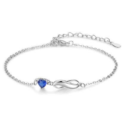 Personalisierte 1 Namen Infinity Armband mit 1 Geburtssteine