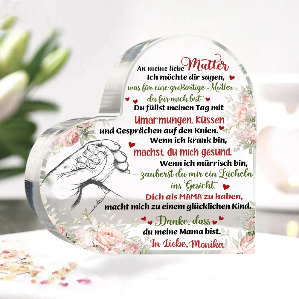Herz Acryl-Deko-Danke, dass du meine Mama bist-Schreibtischdekoration für Mutter