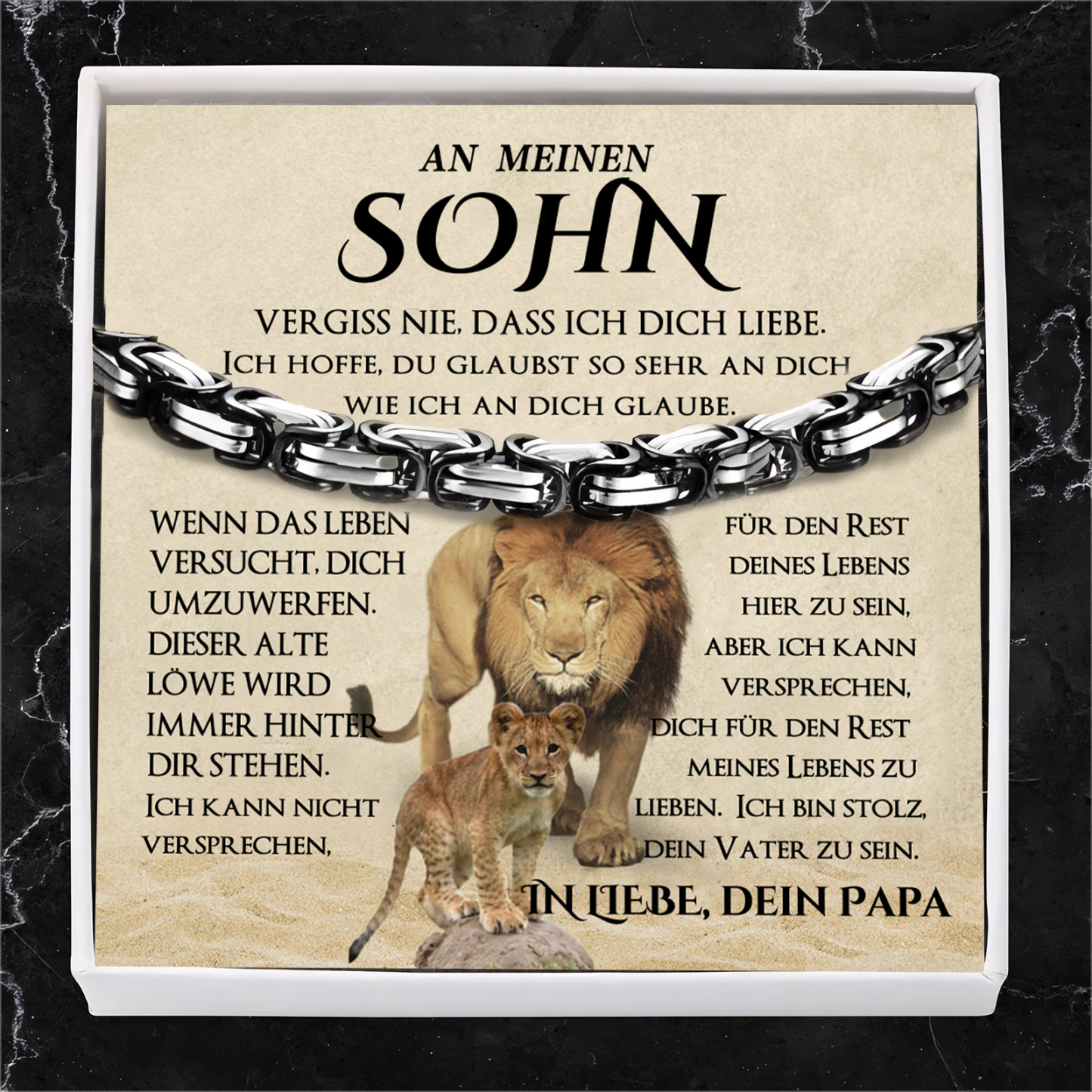 Kettenmachen Herren Armband- An Meinen Sohn von Papa-Geschenk mit Nachrichtenkarte 23.99