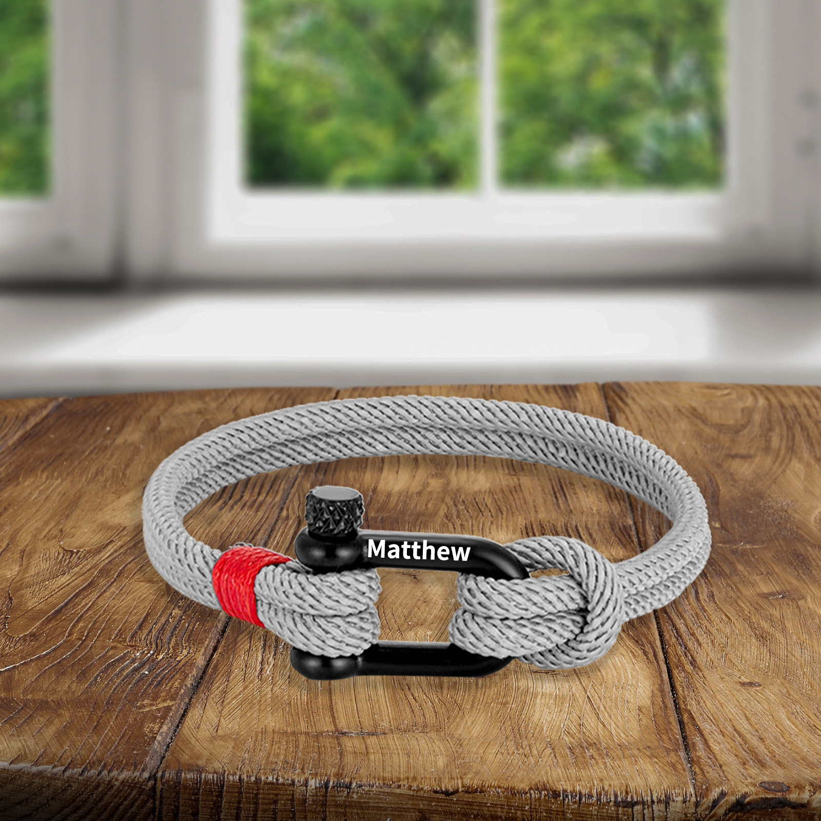 Herren Personalisierter 1 Name Edelstahl Hufeisenschnalle Handseil Armband--An unser wundervoller Sohn zum Abschluss-Geschenk mit Nachrichtenkarte