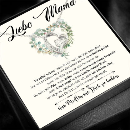 925 Sterling Silber Herz Halskette - Liebe Mama Ich bin wirklich gesegnet,eine Mutter wie Dich zu haben -Geschenk mit Nachrichtenkarte 