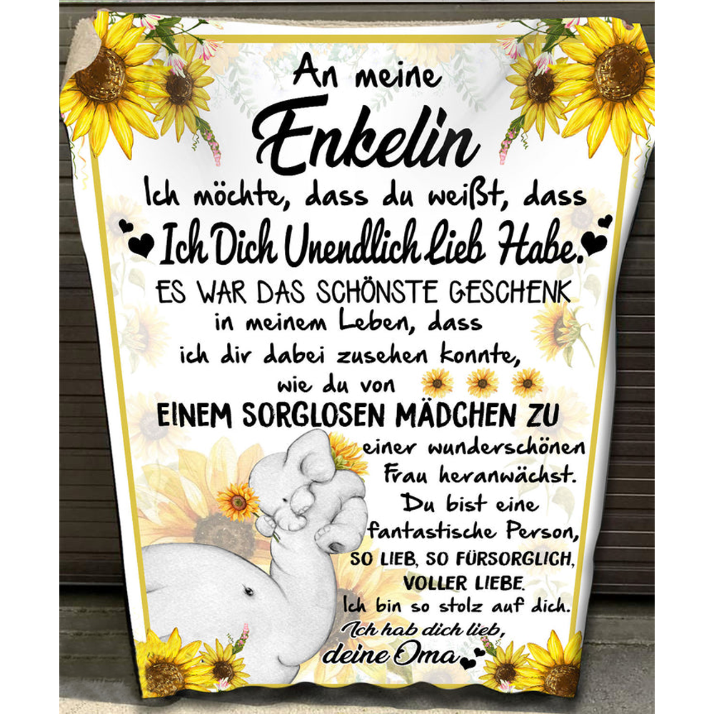 "An meine Enkelin" Decke -Tournesol