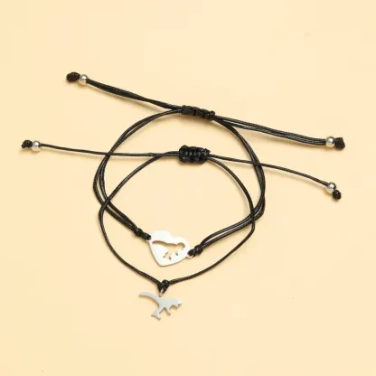 Dinos Armbänder Set- Für das Schulkind Viel Erfolg in neuen Schuljahr-Schulanfang Geschenk mit Nachrichtenkarte