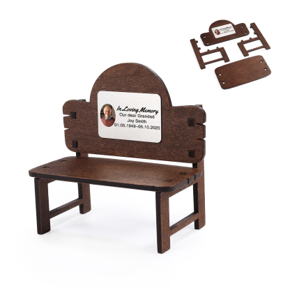 Personalisierte Mini-Holzbank zum Gedenken – individuell – Stuhl „In liebevoller Erinnerung“
