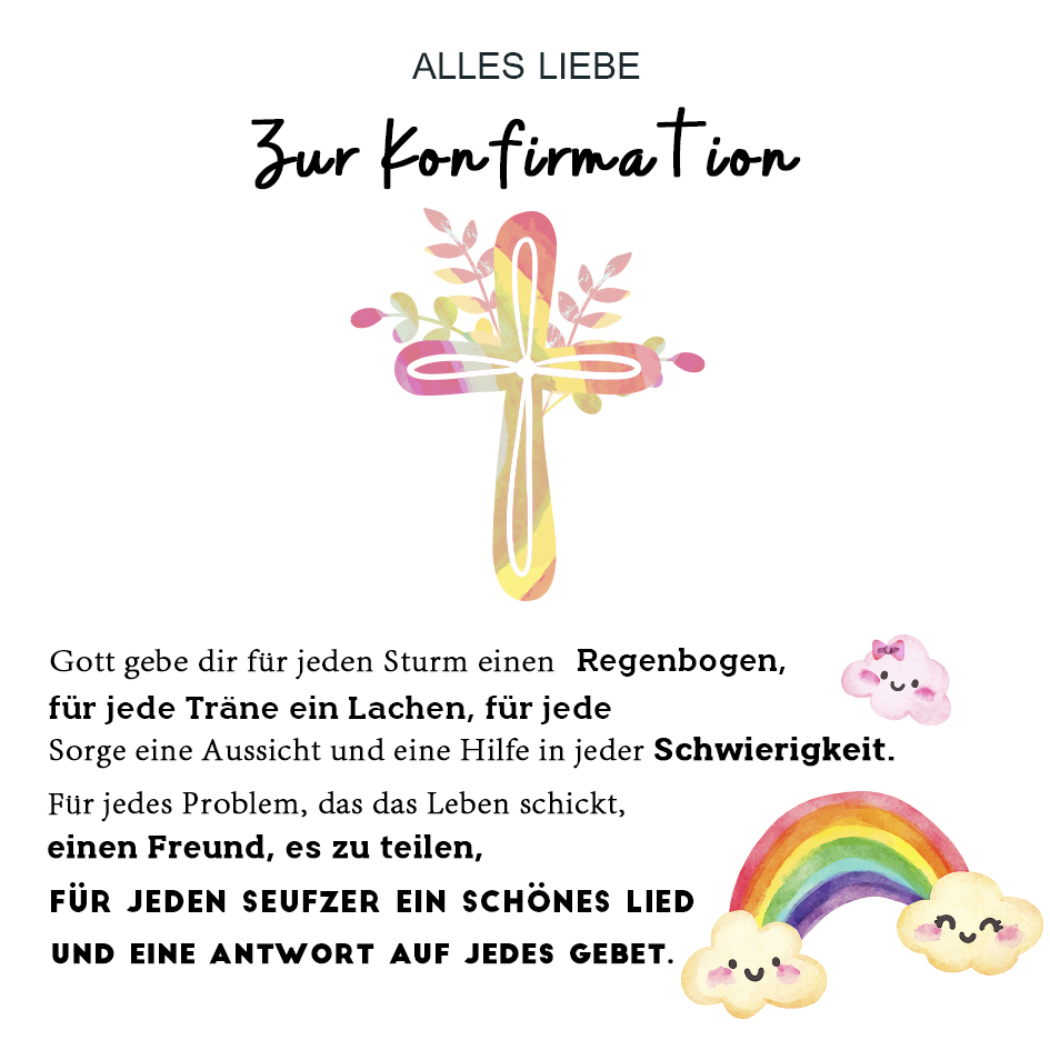Kreuzkette 925 Silber mit Grußkarte – Geschenk zur Konfirmation für Mädchen & Jungen, Patenkind