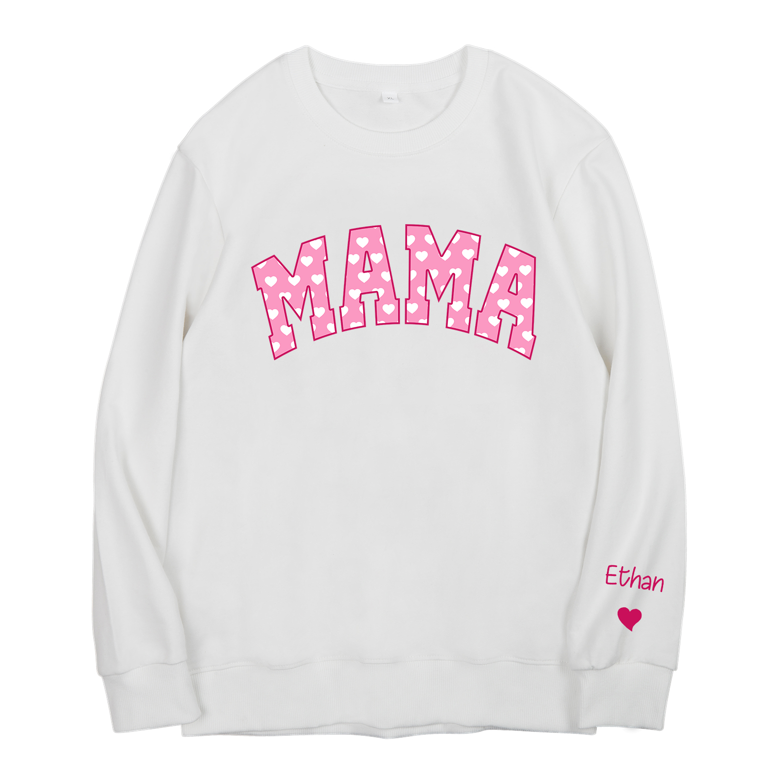 Personalisierter 1 Name Mama Kapuzenpullover/Sweatshirt mit Rundhalsausschnitt für Mutter