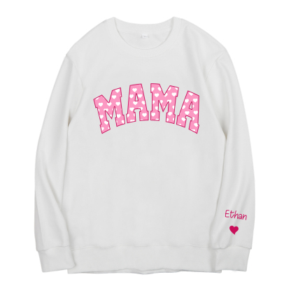 Personalisierter 1 Name Mama Kapuzenpullover/Sweatshirt mit Rundhalsausschnitt für Mutter