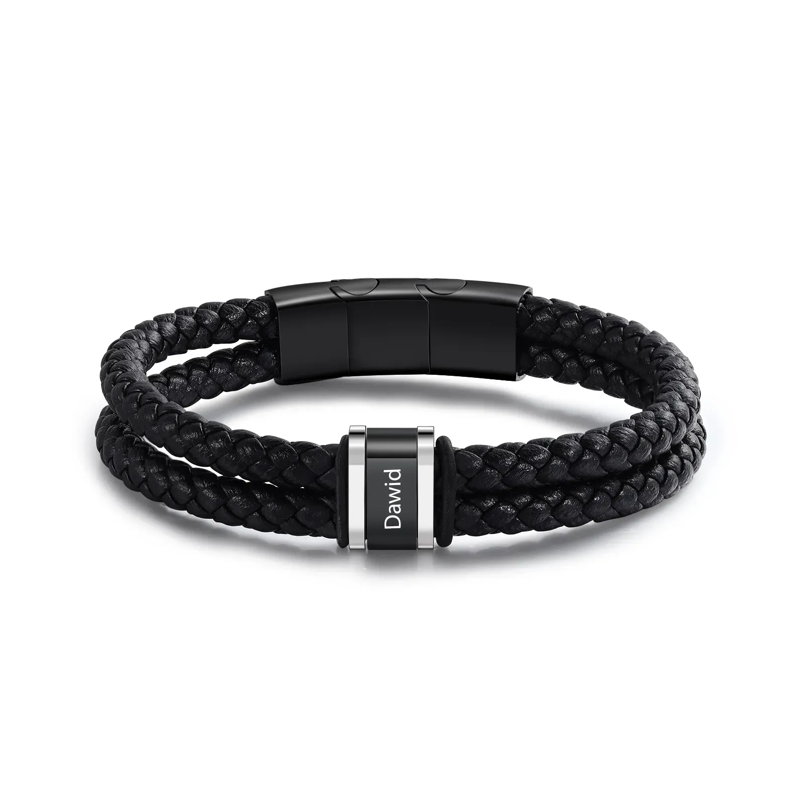 Kettenmachen Herren Personalisierte 3 Namen Doppellagiges Geflochtenes Leder Armband 25.99
