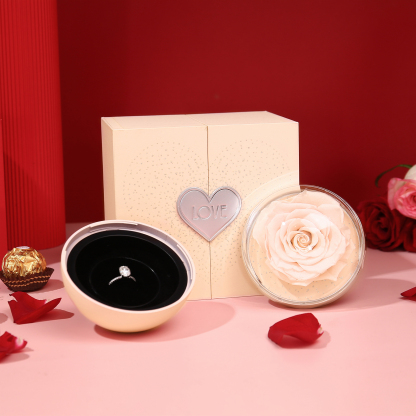 Quadrat Geschenkbox Schmuck Rose Ring Box