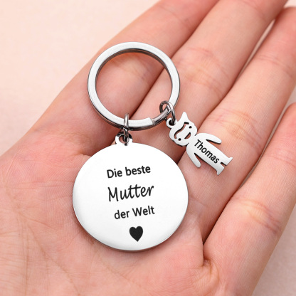 Gravur 1 Name & Wunschtext Familie Schlüsselanhänger - Dieser Vater ( oder Mutter, Opa, Oma, usw. ) Gehört zu ...