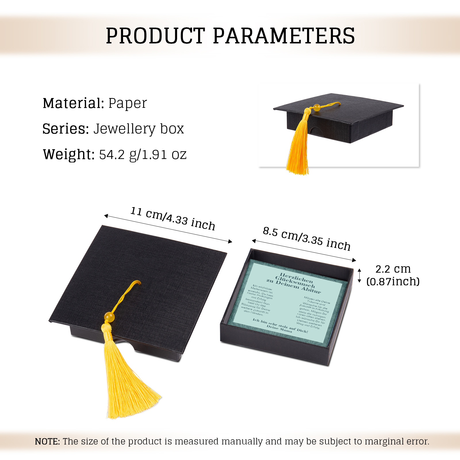 925 Sterling Silber Kommunion Kreuz Halskette-Herzlichen Glückwunsch zu Deinem Abitur- Geschenk mit Nachrichtenkarte