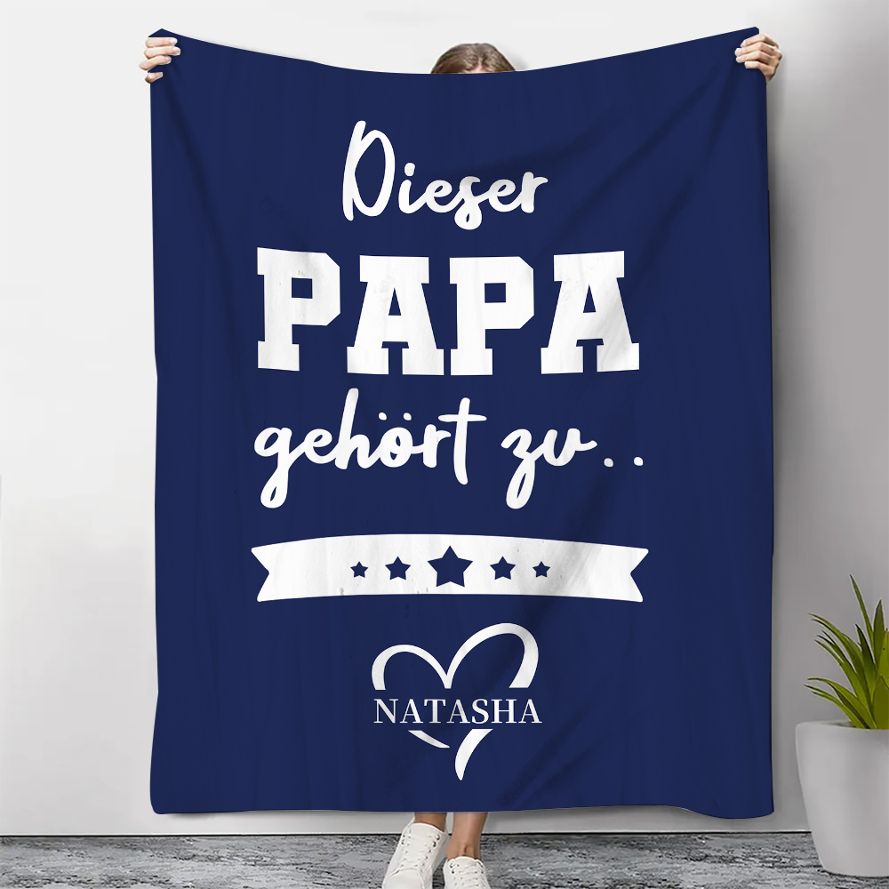 Decke-Personalisierbarer 1 Name Decke - Dieser Papa gehört zu - Geschenk für Vater