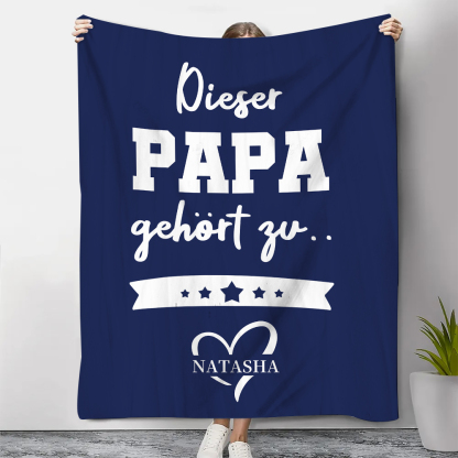 Decke-Personalisierbarer 1 Name Decke - Dieser Papa gehört zu - Geschenk für Vater