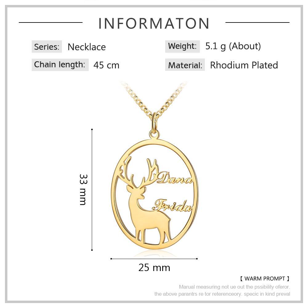 Elch Halskette mit 2 Namensgravuren