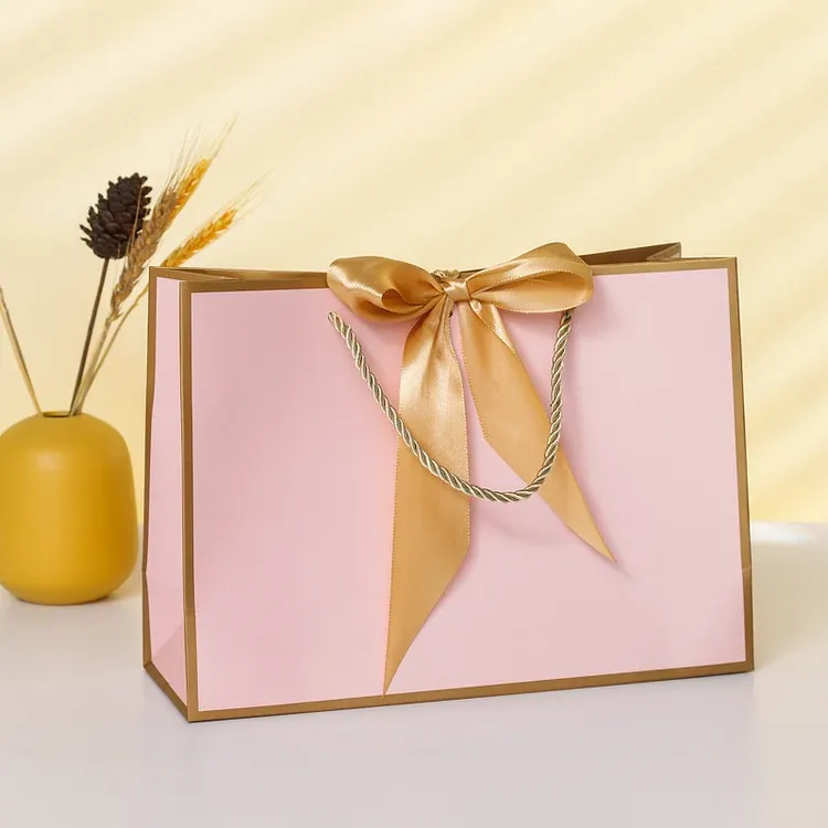 Weiß/Rosa Geschenktasche