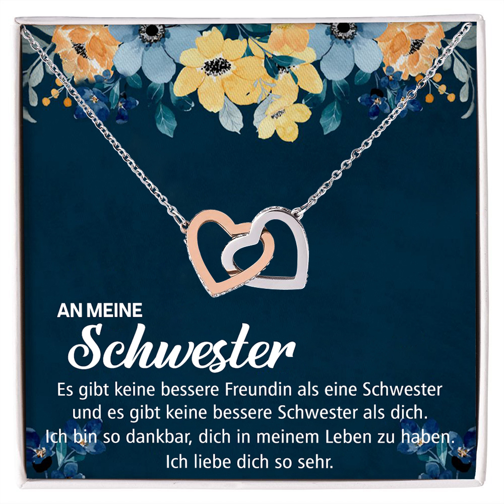 Kettenmachen 925 Sterling Silber Herz Halskette-An meine Schwester Ich bin so dankbar, dich in meinem Leben zu haben-Geschenk mit Nachrichtenkarte 32.59
