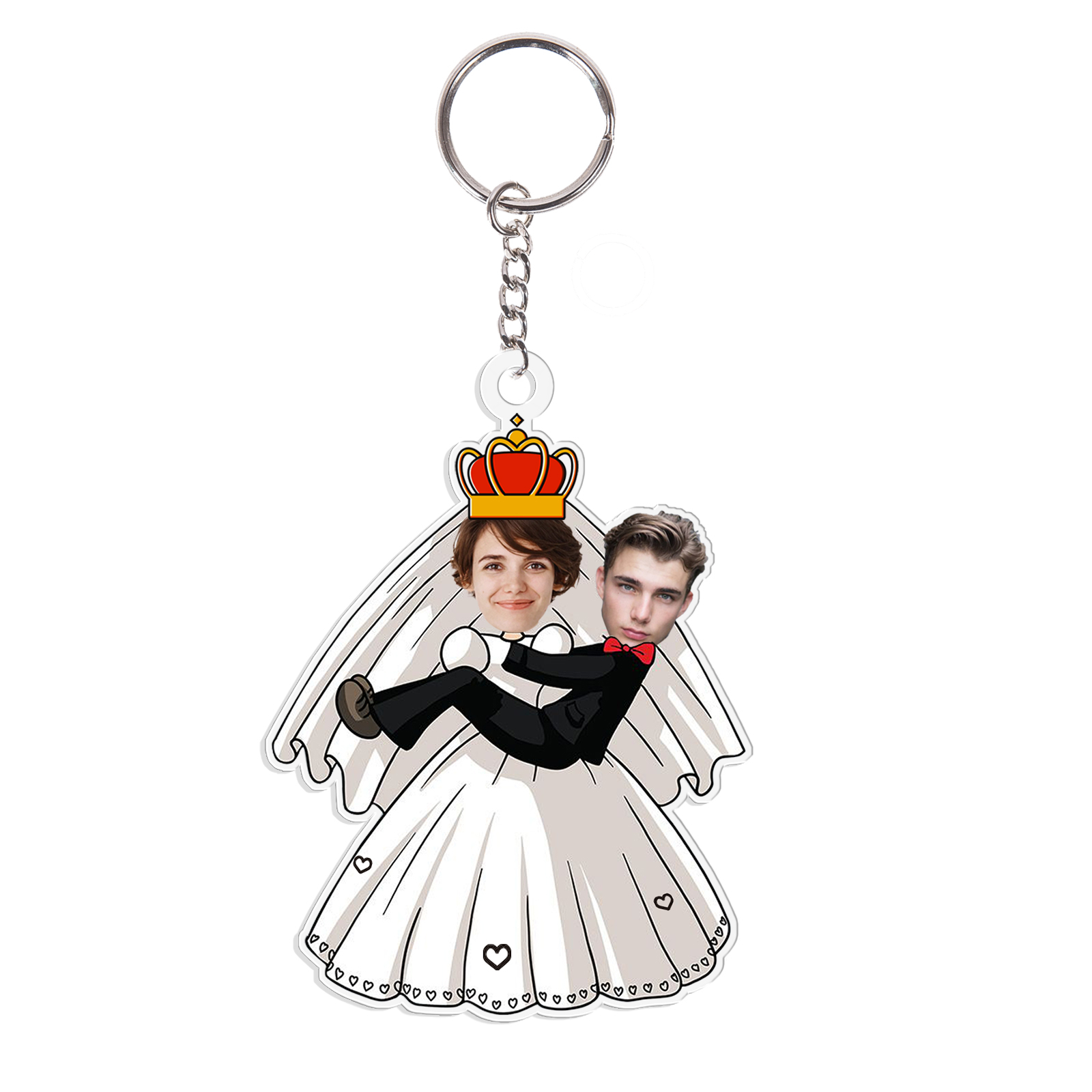 Personalisierte 2 Fotos Acryl Braut & Bräutigam Schlüsselanhänger Geschenk für Hochzeit