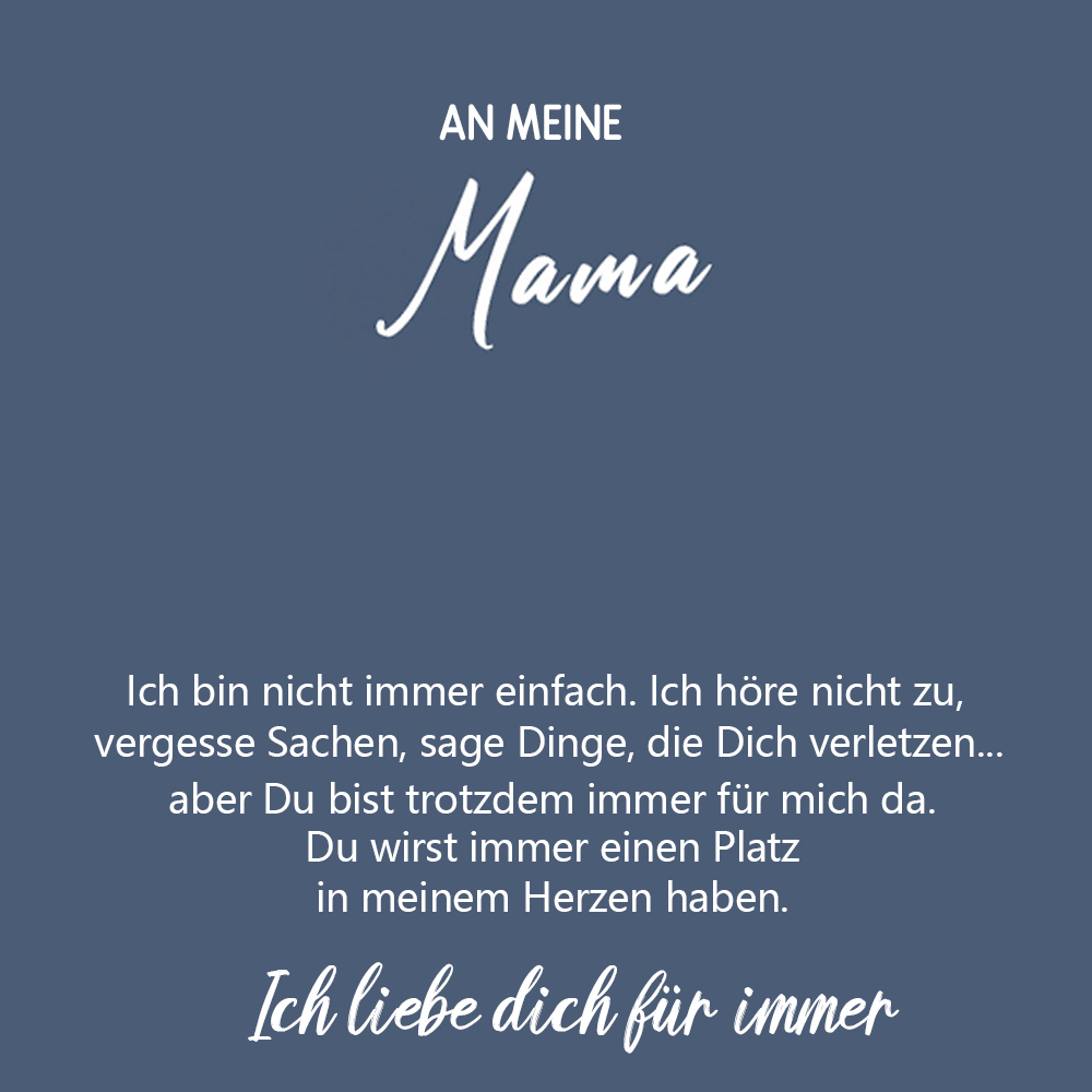 S925 Silber Halskette - An Meine Mama - Muttertag Geschenk mit Nachrichtenkarte 