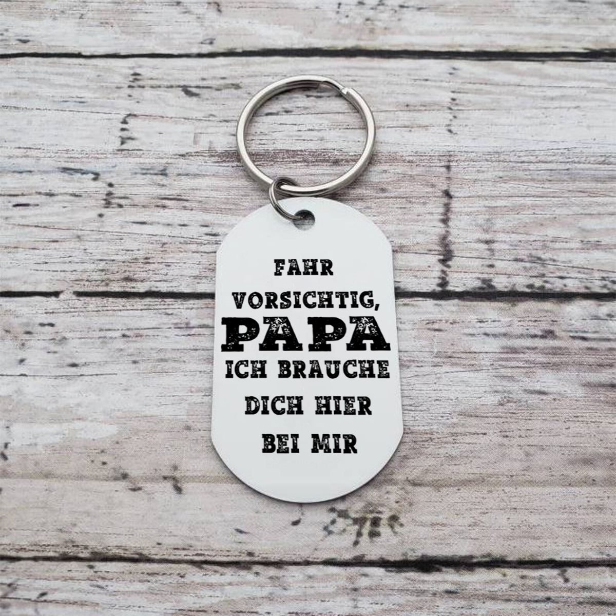 Personalisierbarer 2-4 Namen Schlüsselanhänger-Fahr vorsichtig, Papa-Geschenk für Vater