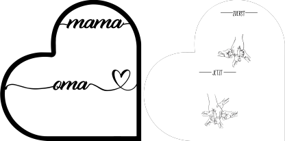 Herz Holzbild-Personalisierte 1-6 Namen & Hand in Hand-Zuerst Mama, Jetzt Oma-Geschenk zum Muttertag für Mama/Oma