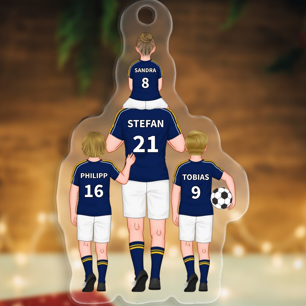 Personalisierbare 2-4 Namen Fußballmannschaft Fußballteam Acryl Schlüsselanhänger