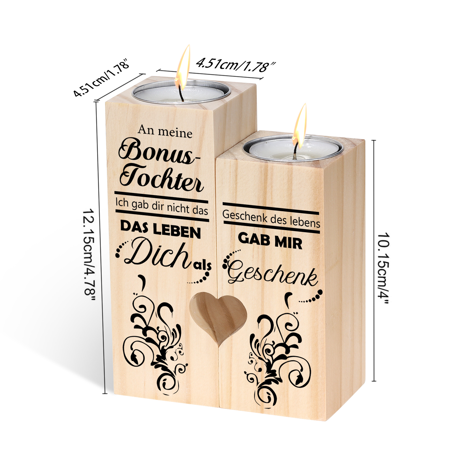 Für meine Bonustochter Kerzenhalter-Set aus Holz